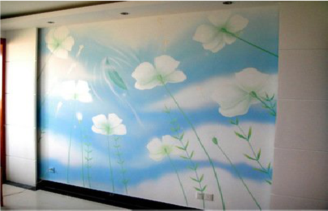 石渠画墙绘怎么画好白云的蓬松感?