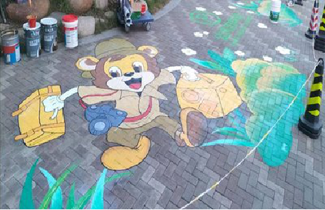 石渠夏季画地面彩绘会遇到的问题