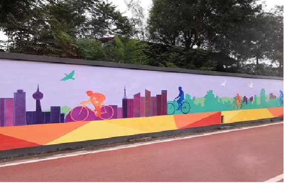 石渠墙体彩绘-围墙