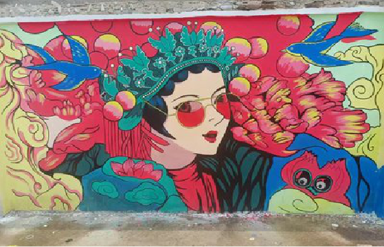 石渠墙体彩绘-网红墙