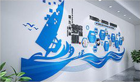 石渠海浪主题文化墙如何设计？