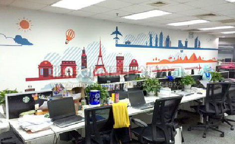 石渠教你设计办公室墙绘的方法。